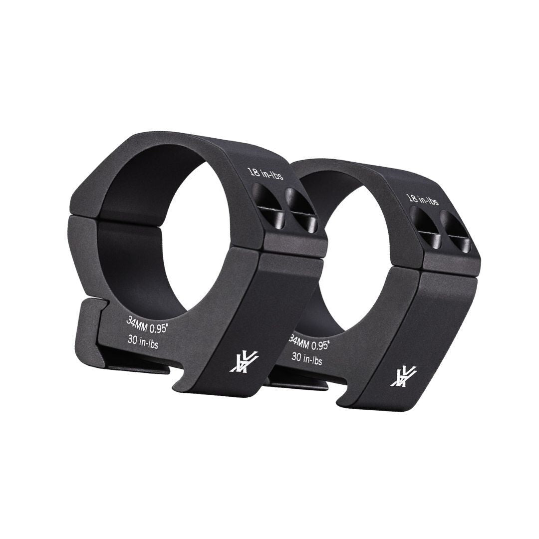 Vortex Pro 34mm Type 2 Low-Glare Matte Black Riflescope Rings with Laser Engraved Torque (0.95-Inch)
