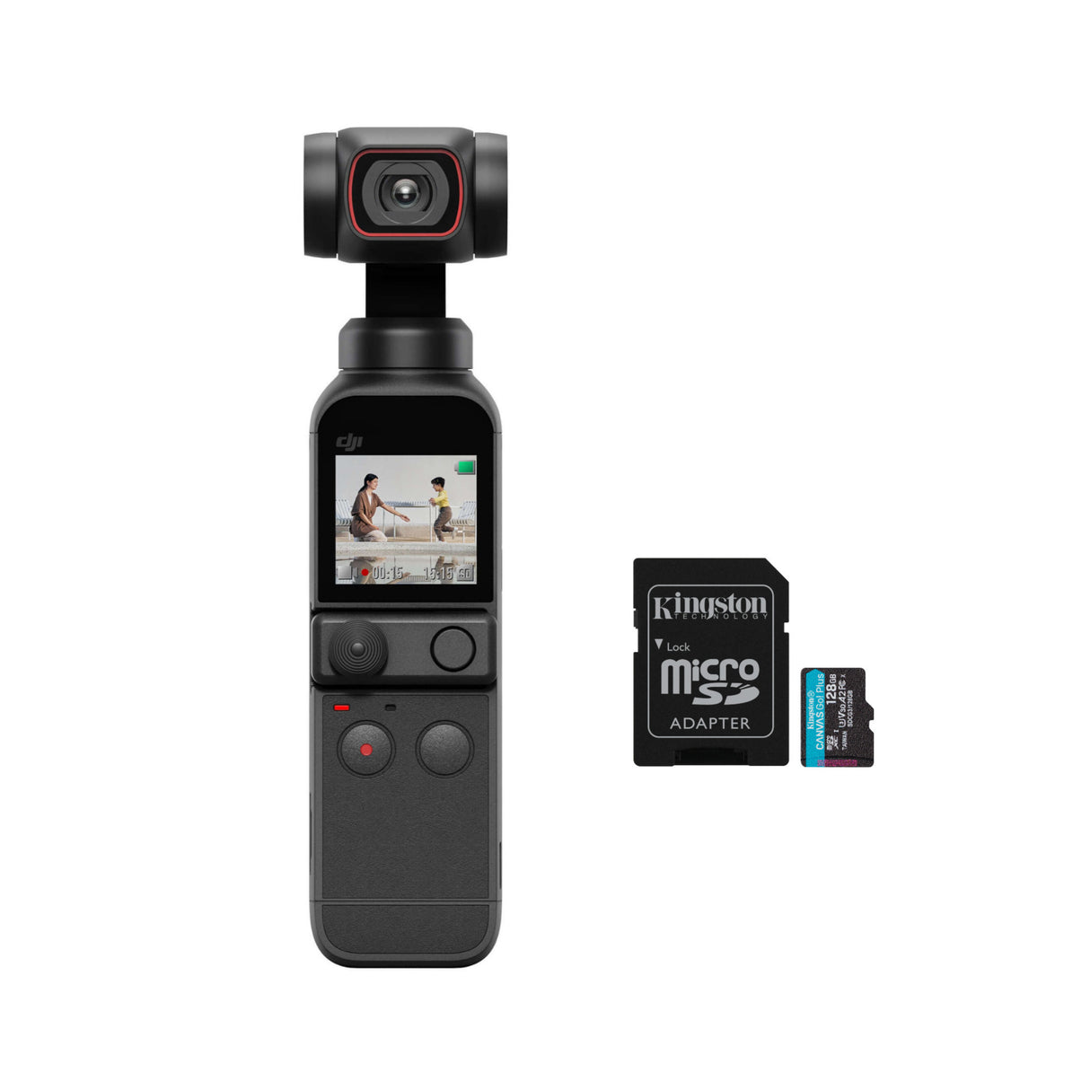 DJI Pocket 2 Gimbal Creator Combo with 128GB V30 A2 MicroSD Card Bundle