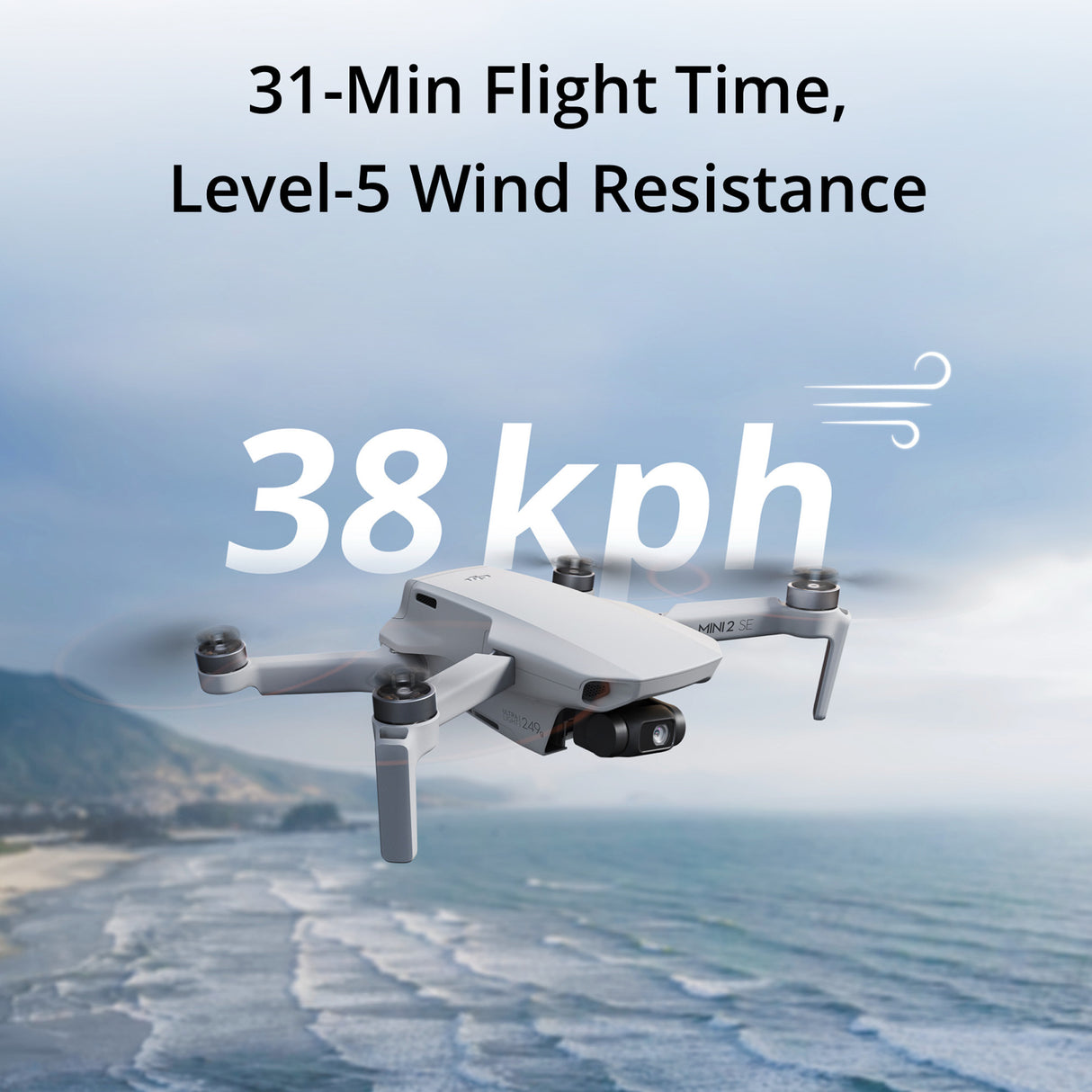 DJI Mini 2 SE Drone Flight Kit with Case, LED Light Flash, Propellers (2-Pairs), and 128GB MicroSDXC