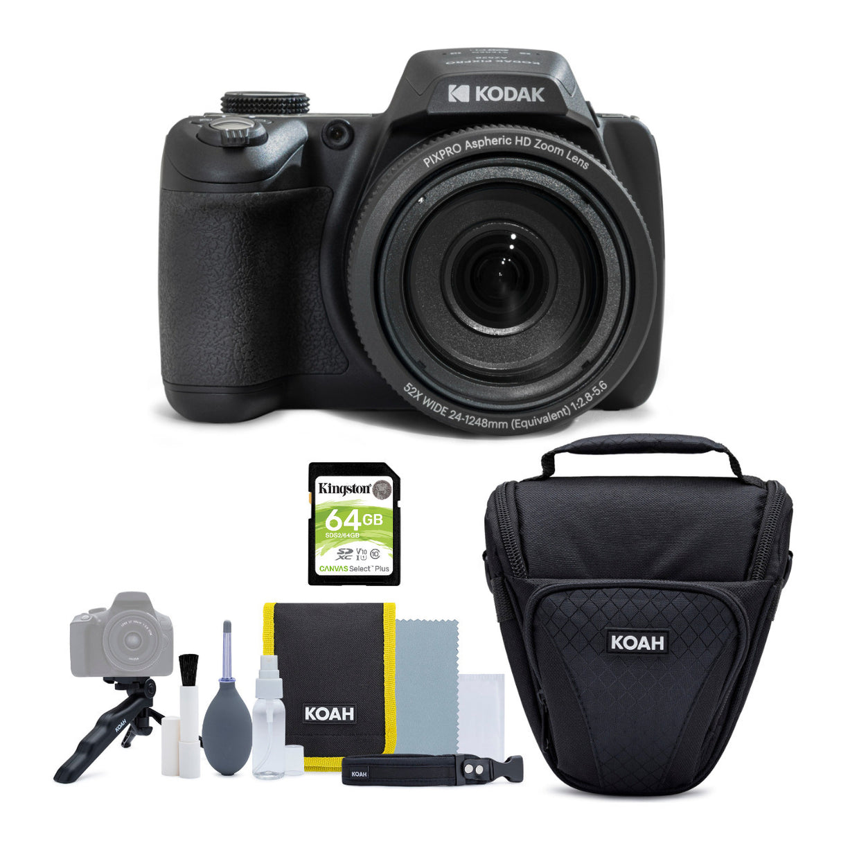 Kodak PIXPRO AZ528 16MP Astro Zoom Digital Camera with 52x Optical Zoom (Black) with Case Bundle