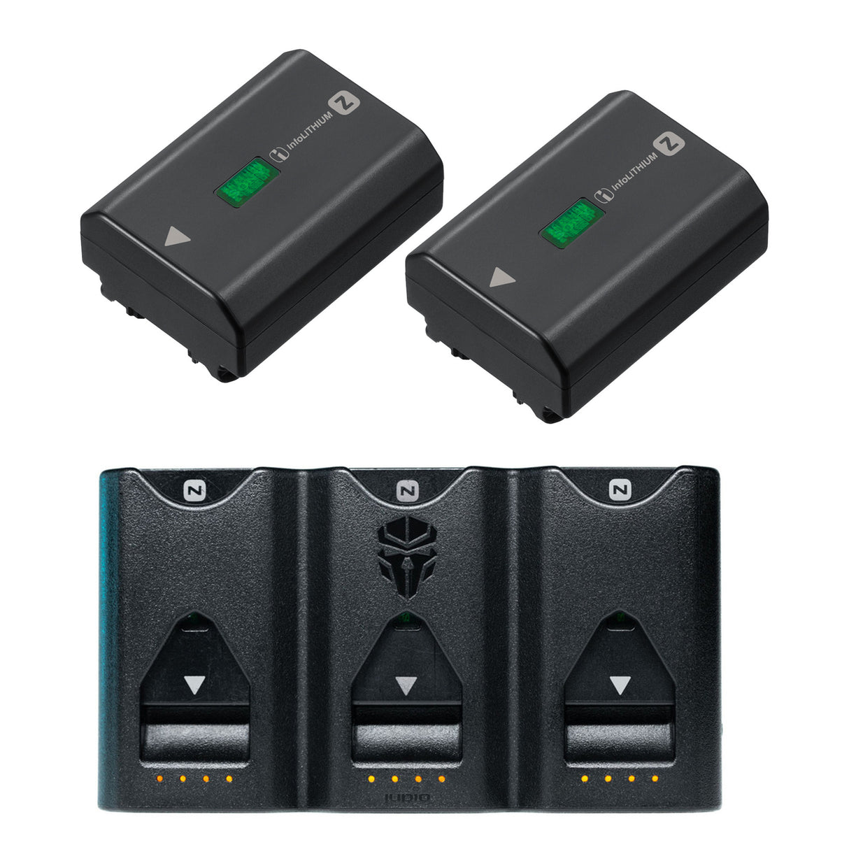 Sony Z-Series NP-FZ100 Rechargeable Battery Packs (2-pack) with Jupio x Pr1me Tri-Charger bundle