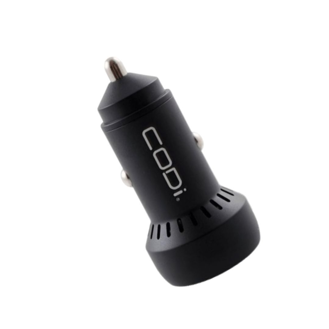 CODi 30W Dual Port Car Charger with USB-C and USB-A Quick Charge 3.0 Outputs for Smartphones