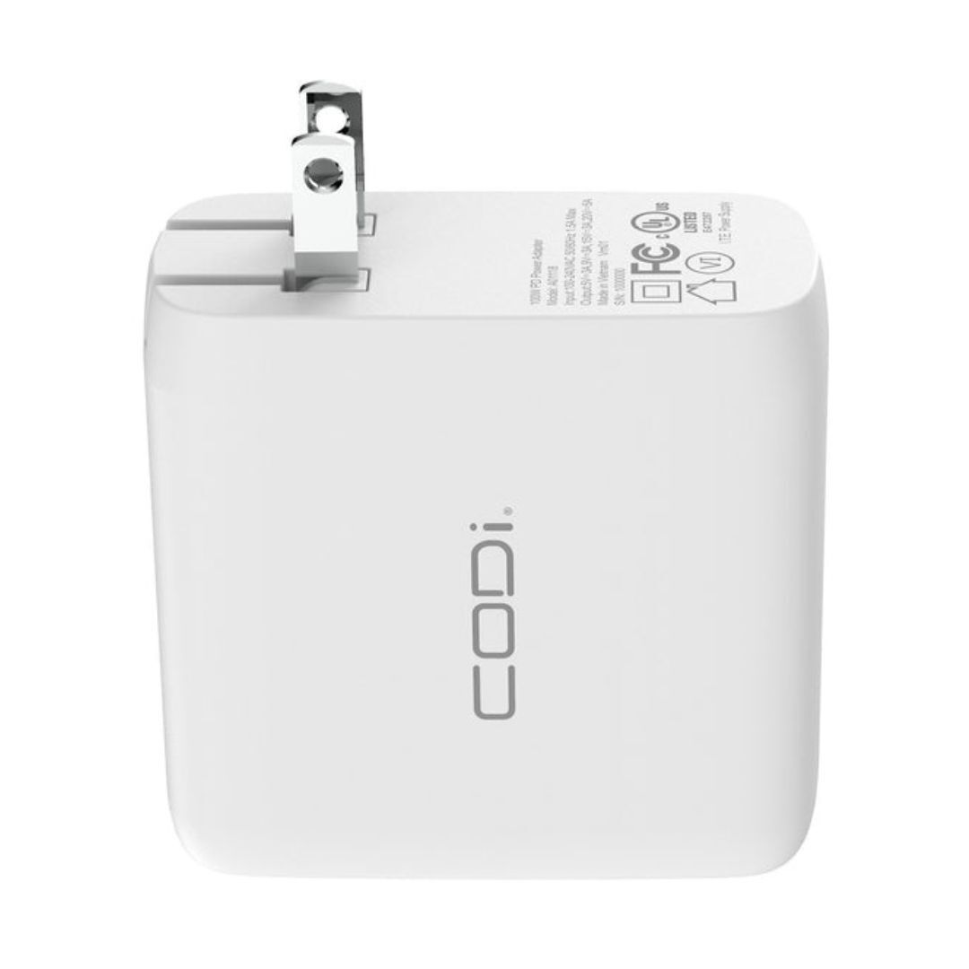 CODi 100W Wall USB-C Charger with Durable USB2.0 EPR Braided Cable with Universal Charging