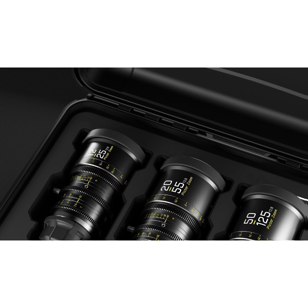 DZOFilm Pictor T2.8 Super35 Zoom 3-Lens Bundle 12-25mm, 20-55mm, 50-125mm PL and EF Mount (Black)