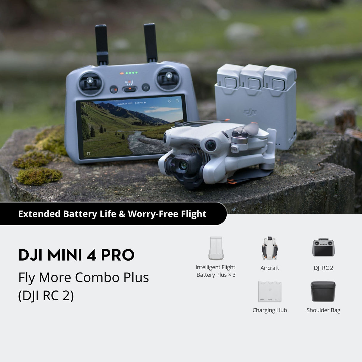 DJI Mini 4 Pro Fly More Combo Plus (DJI RC 2) (GL) with Storage Case and 128GB Memory Card