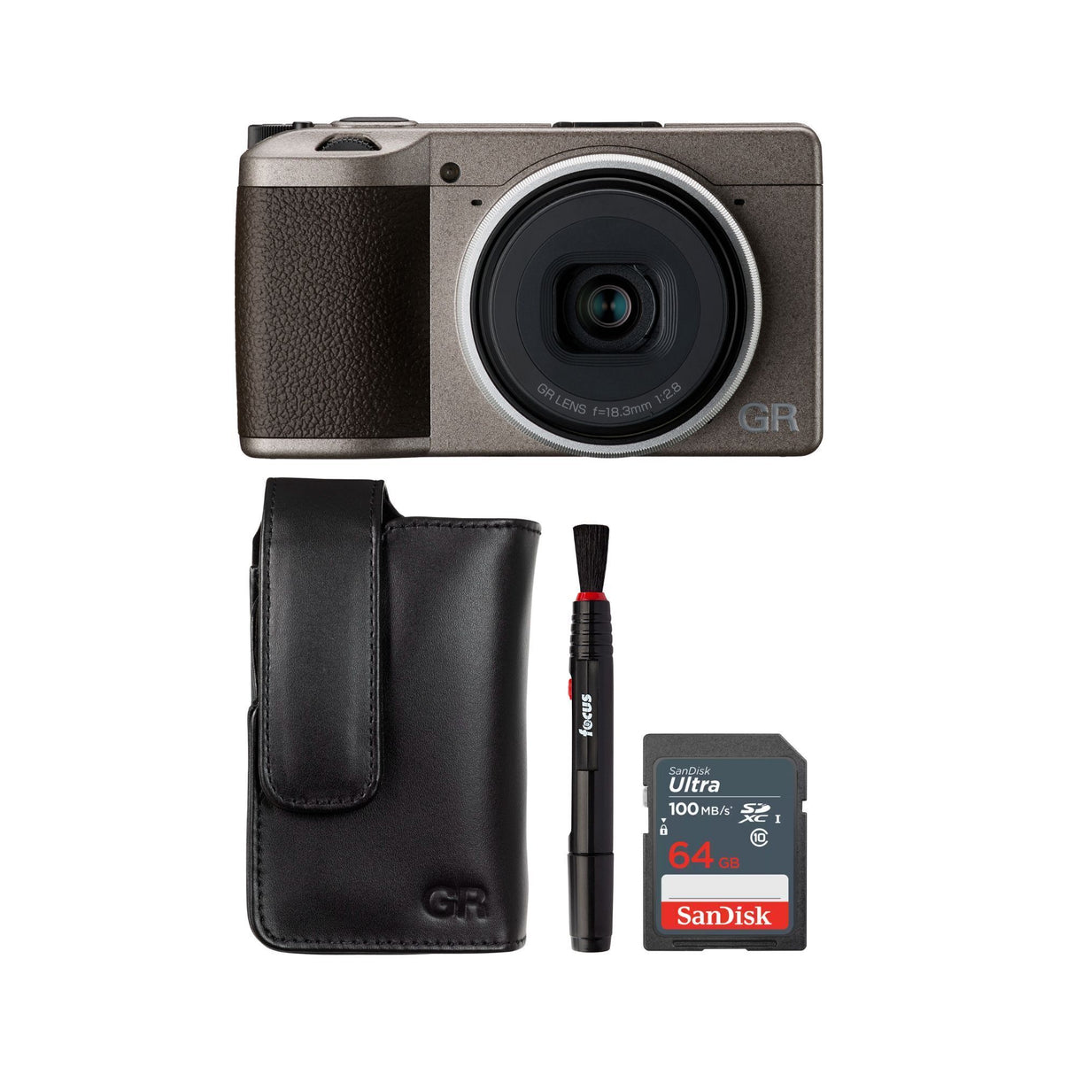 Ricoh GR III Diary Edition Compact Digital Camera with Soft Case, 64GB SD Card, and Cleaning Pen