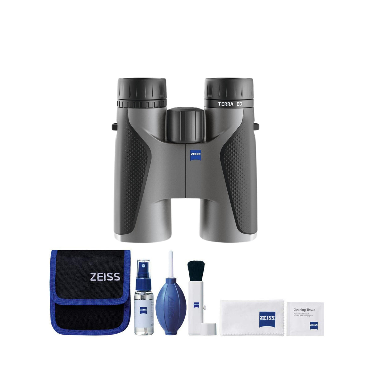 ZEISS 8x42 Terra ED Binoculars (Gray) - Compact and Lightweight Design with Cleaning Kit