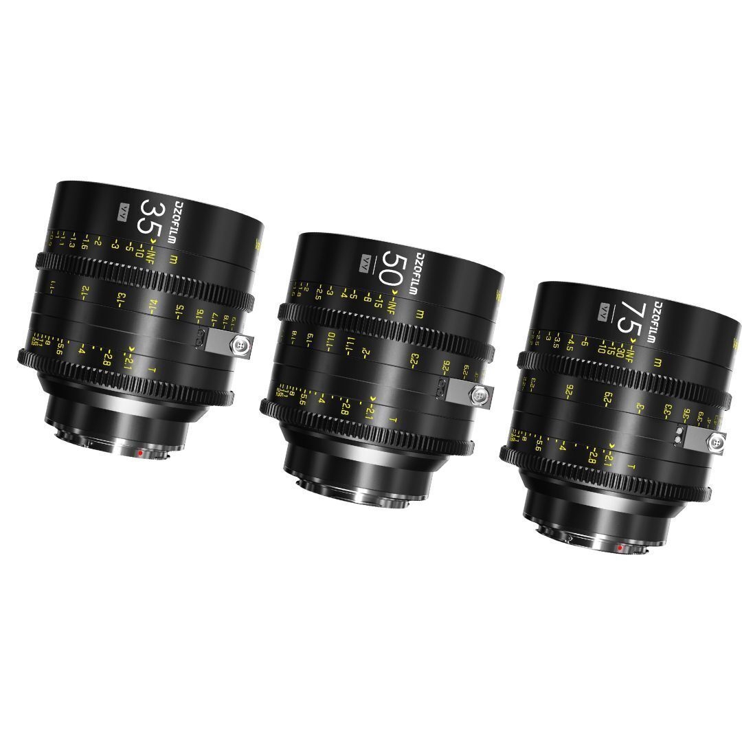 DZOFilm VESPID Cyber Full Frame PL and EF Mounts 35mm, 50mm, and 75mm 3-Lens Kit Iris (Black)