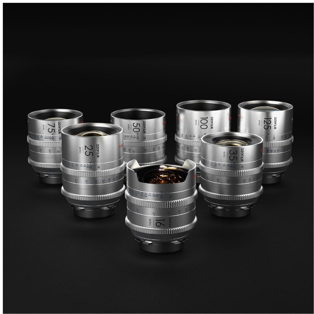 DZOFilm VESPID Retro 7-Lens Kit 16mm, 25mm, 35mm, 50mm, 75mm, 100mm, and 125 mm with Hard Case