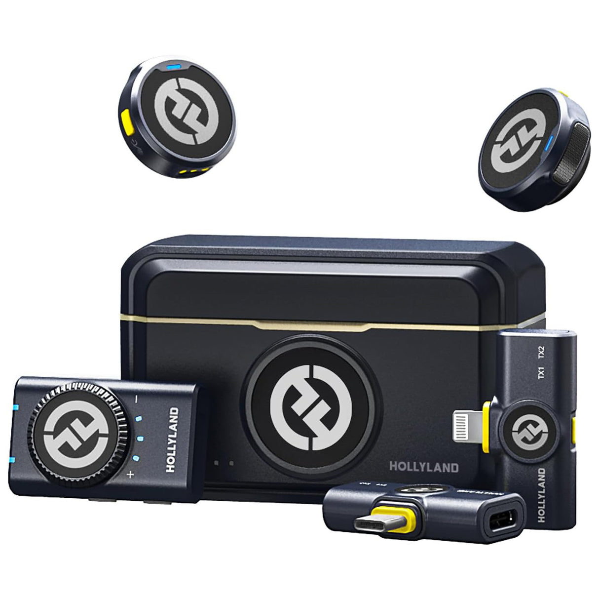 Hollyland LARK M2 DUO 2-Person Wireless Combo Microphone System (Shine Charcoal)