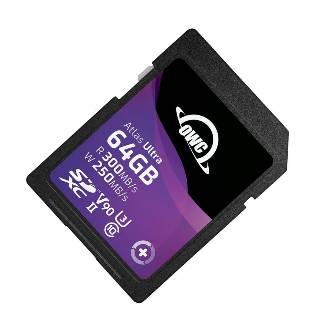 OWC 64GB Atlas Ultra UHS-II SDXC Memory Card with Dual SD-Slot SDXC UHS-II Card Reader
