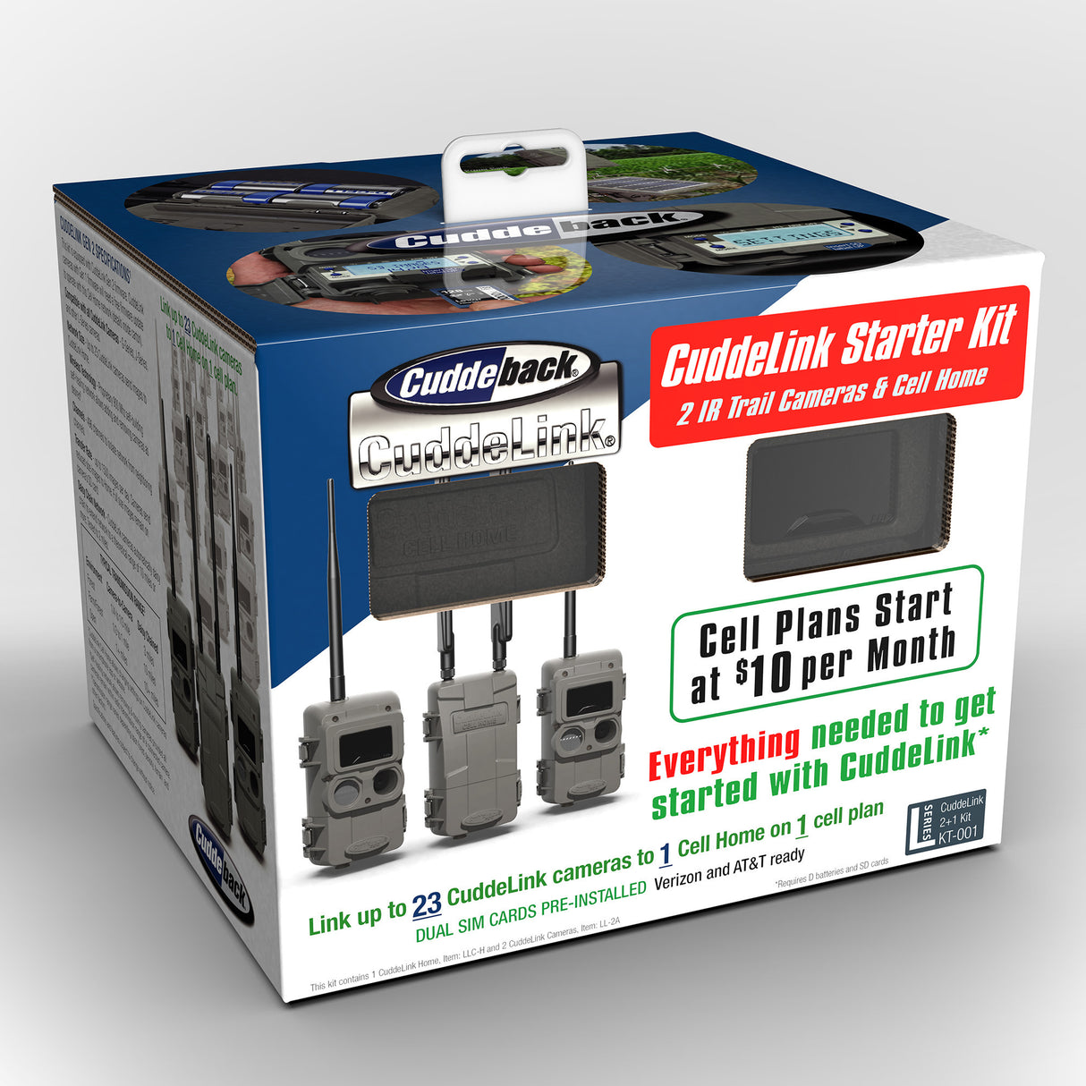 CuddeLink 2+1 Starter Kit with Cell Home and IR Remote Cameras