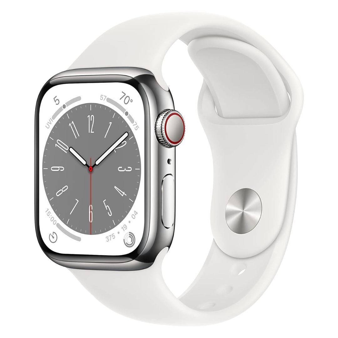 Apple Watch Series 8, 41mm GPS + Cellular (Silver Aluminum Case) (Certified Refurbished)