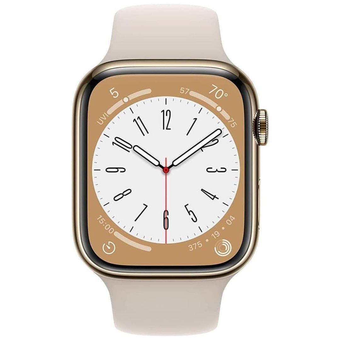 Apple Watch Series 8 GPS Plus Cellular 41mm Gold Stainless Steel Case (Refurbished)