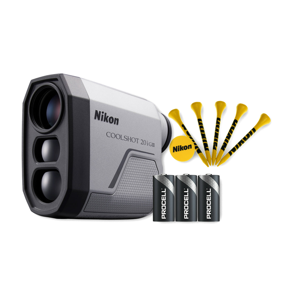 Nikon COOLSHOT 20i GIII Golf Range Finder - Pinpoint Accuracy with Batteries and Golf Tees