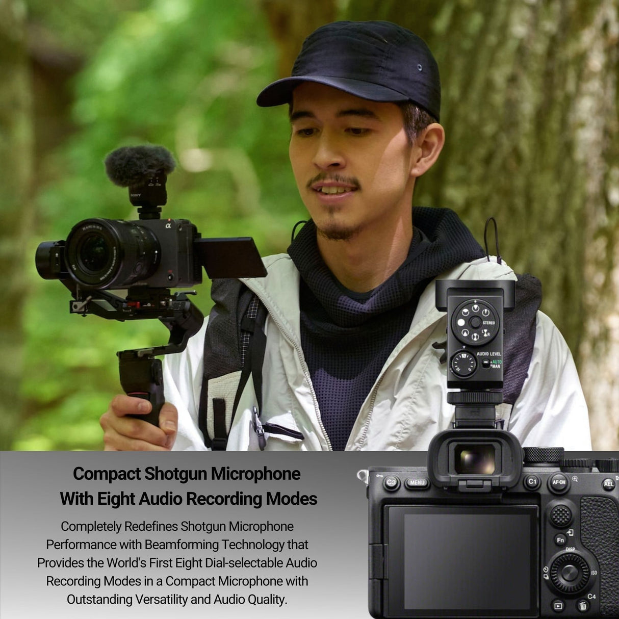 Sony Digital Shotgun Microphone ECM-M1 with Triple Shoe Bracket,128GB SD Card