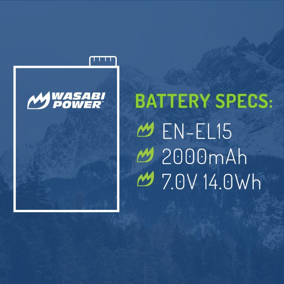 Wasabi Power EN-EL15 Lithium-Ion Replacement Battery with Grade-A Cells