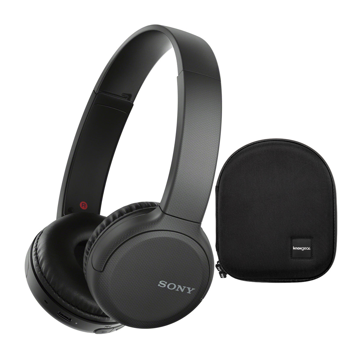 Sony WH-CH520 Stamina Wireless On-Ear Bluetooth Headphones (Black) with Protective Case