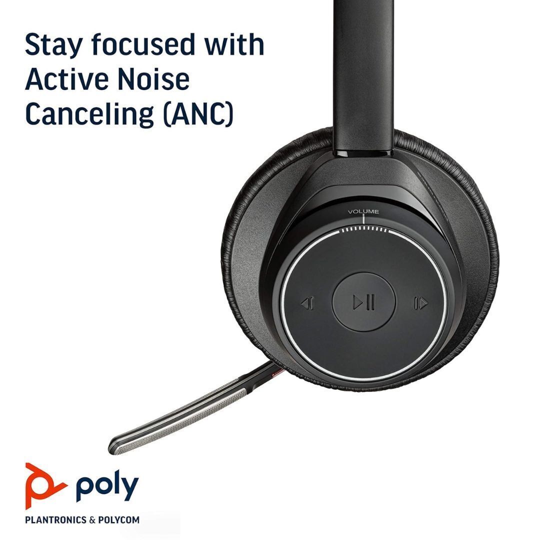 Plantronics Poly Voyager Focus UC Stereo Bluetooth Dual-Ear Headset (Black)