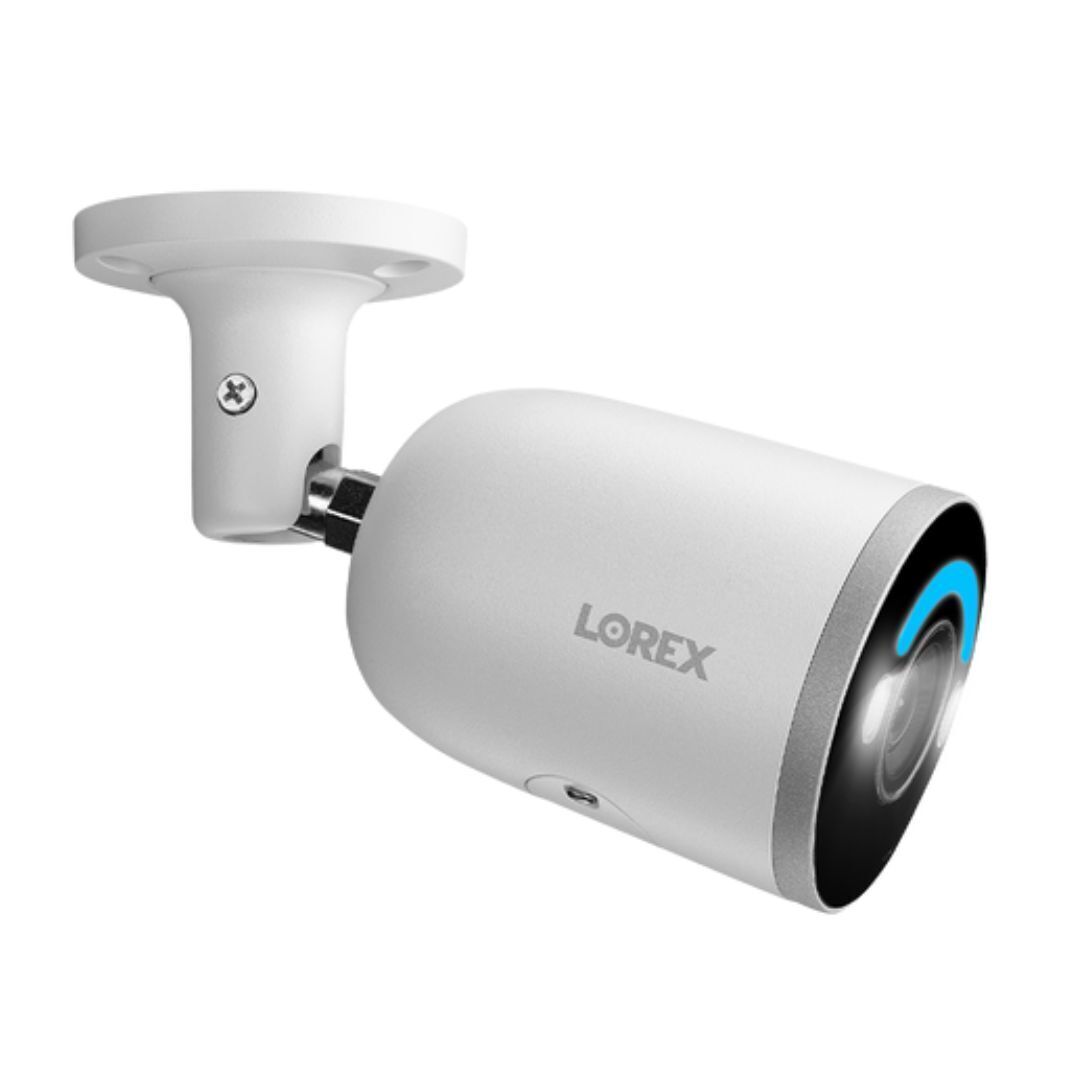 Lorex Fusion 4K 16 Camera Capable 2TB Wired NVR System with 4 IP Bullet Cameras (White)
