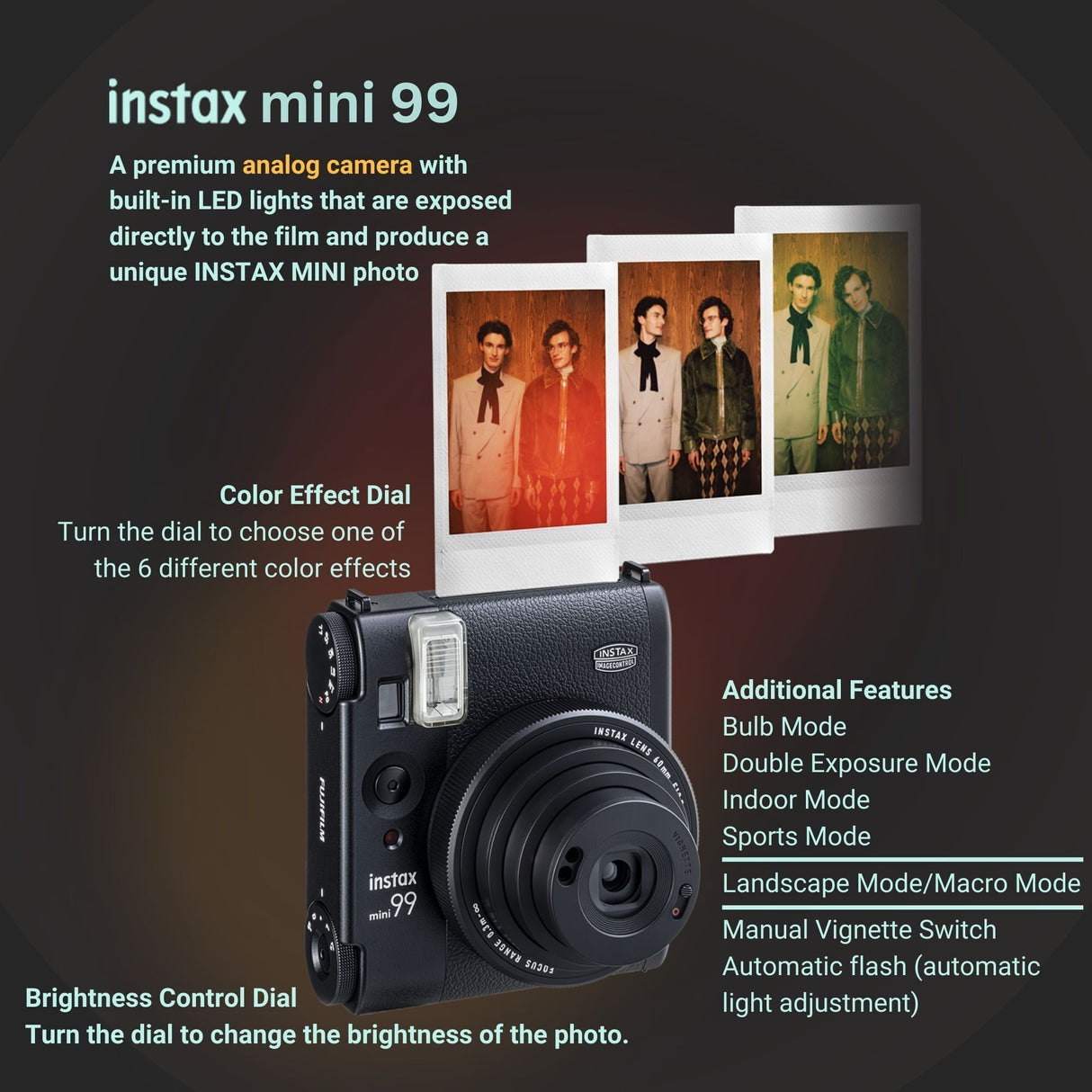 Fujifilm INSTAX MINI 99 Premium Analog Instant Camera with 20 Exposures Films, and Accessories
