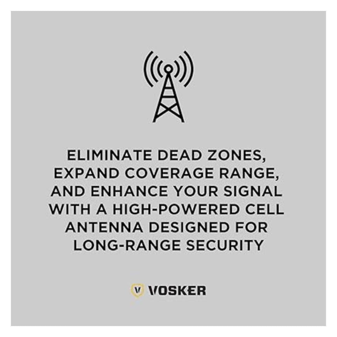Vosker Long Range Cellular Antenna for Outdoor Surveillance Cameras with 15-Feet Cable (Black)