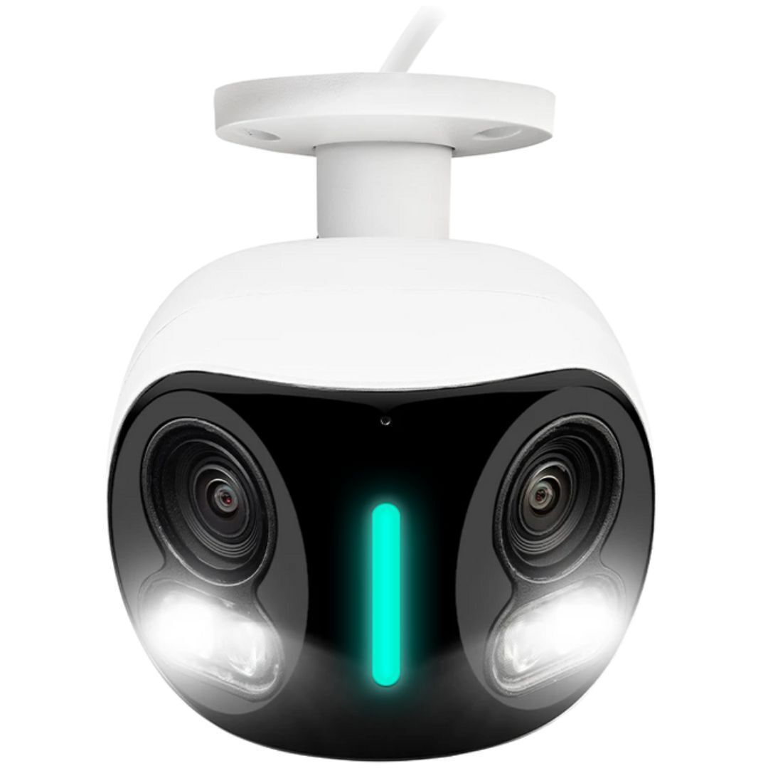 Lorex H20 - 4K IP Wired Dual Lens Security Camera with Smart Security Lighting Bundle (2-Pack)