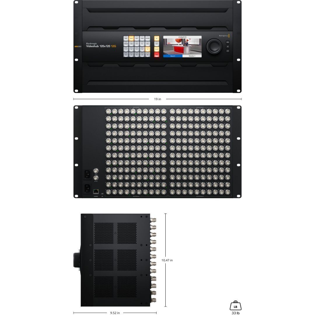 Blackmagic Design Videohub 120x120 12G Zero-Latency Video Router
