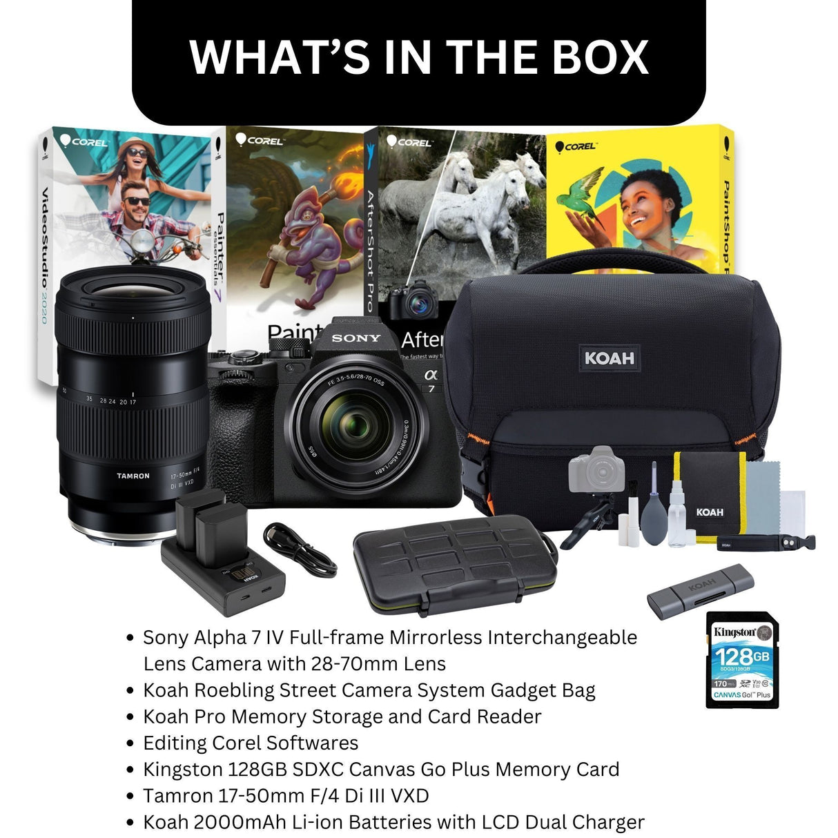 Sony Alpha 7 IV Full-frame Mirrorless Interchangeable Lens Camera with 28-70mm Lens, 17-50mm Bundle