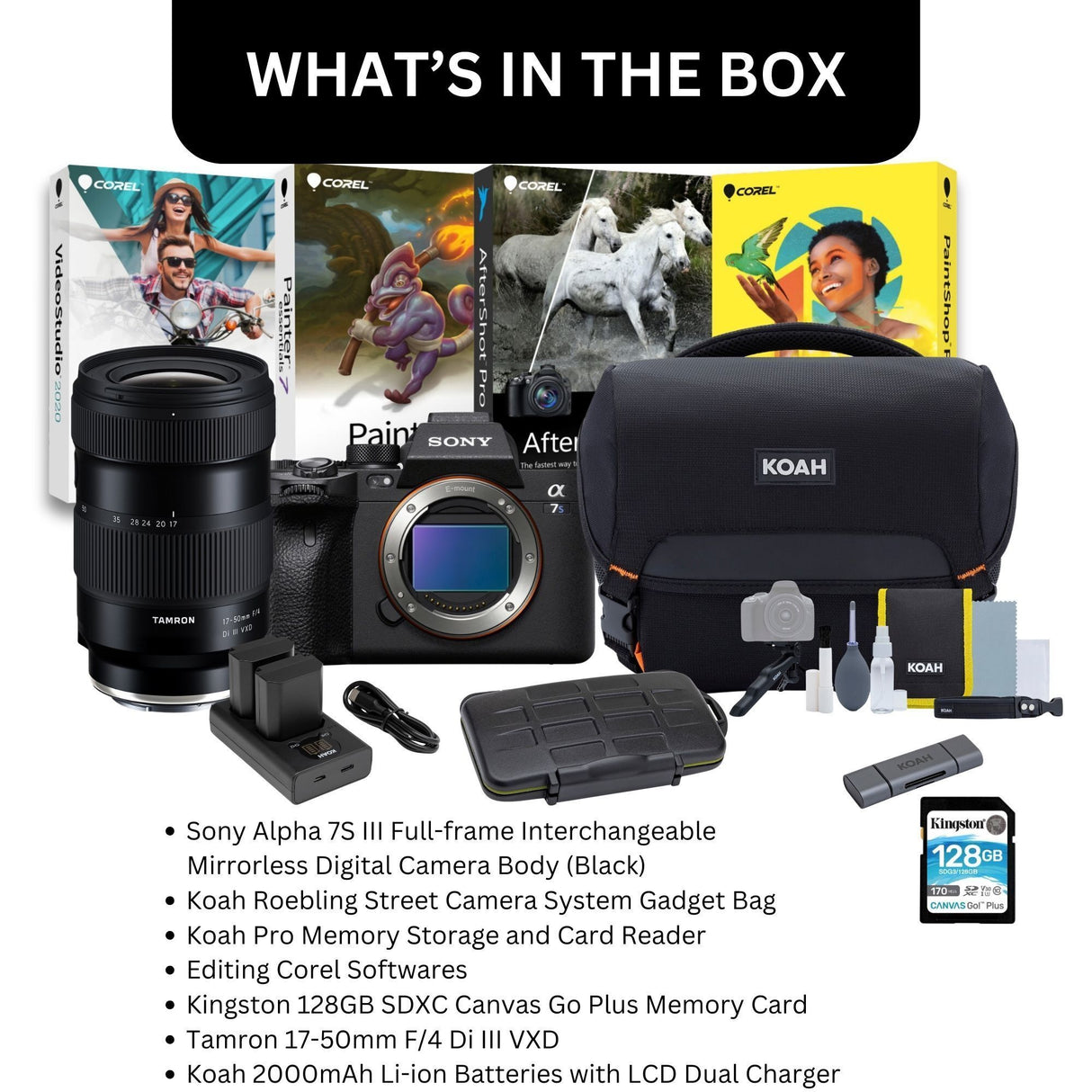 Sony Alpha 7S III Full-frame Mirrorless Digital Camera Body (Black) with 17-50mm F/4 Di III Bundle