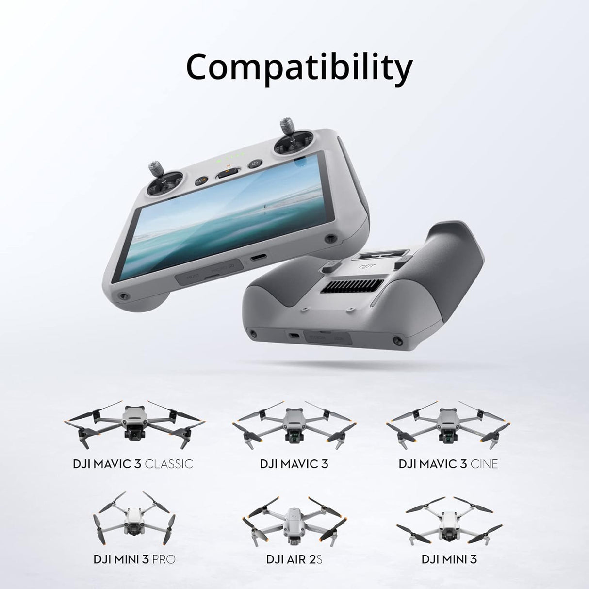DJI RC Lightweight FHD Remote Controller for DJI Drones with 64GB SD Card, Cover, and Landing Pad