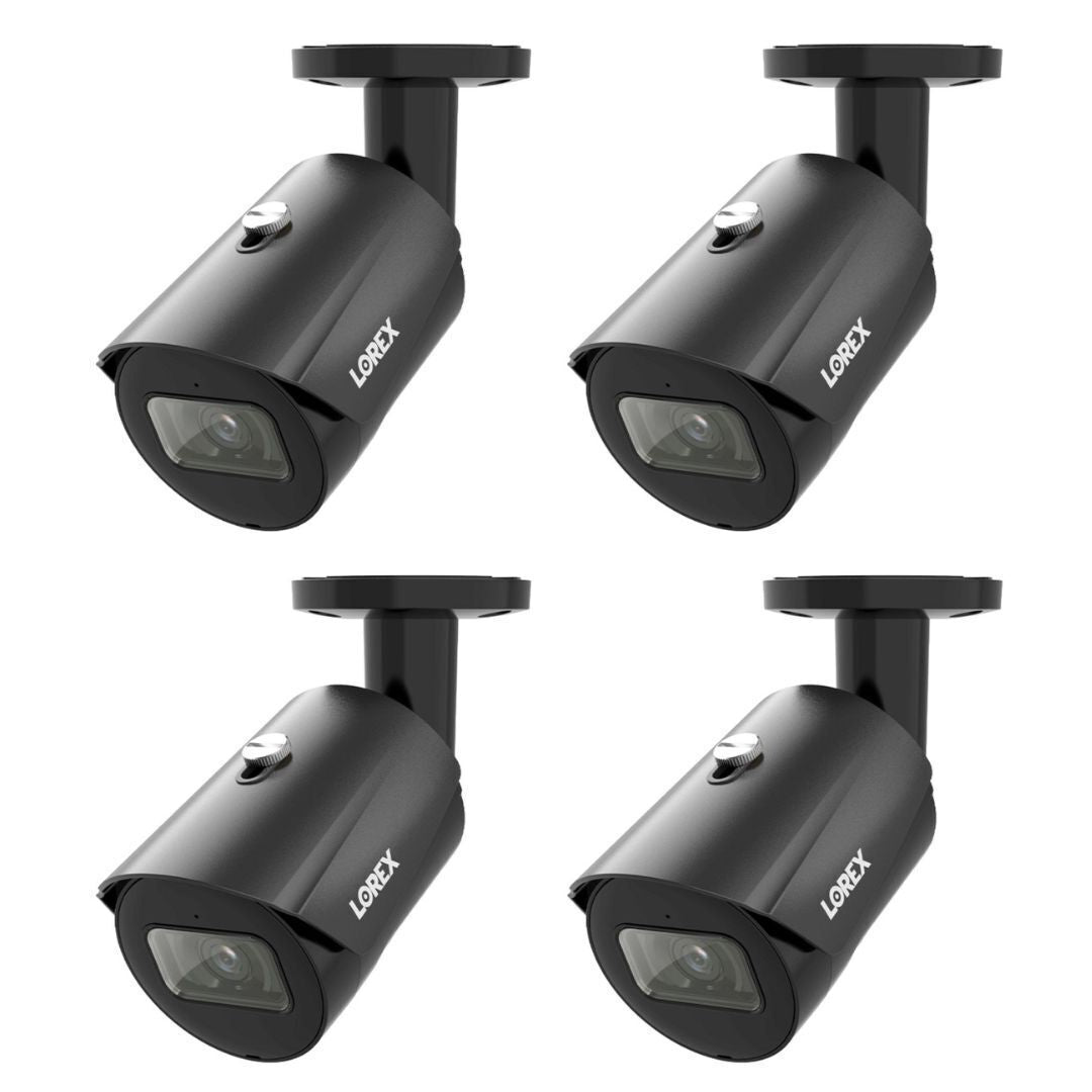 Lorex A20 IP Wired Bullet Security Camera with Smart Motion Detection Bundle (4-Pack, Black)