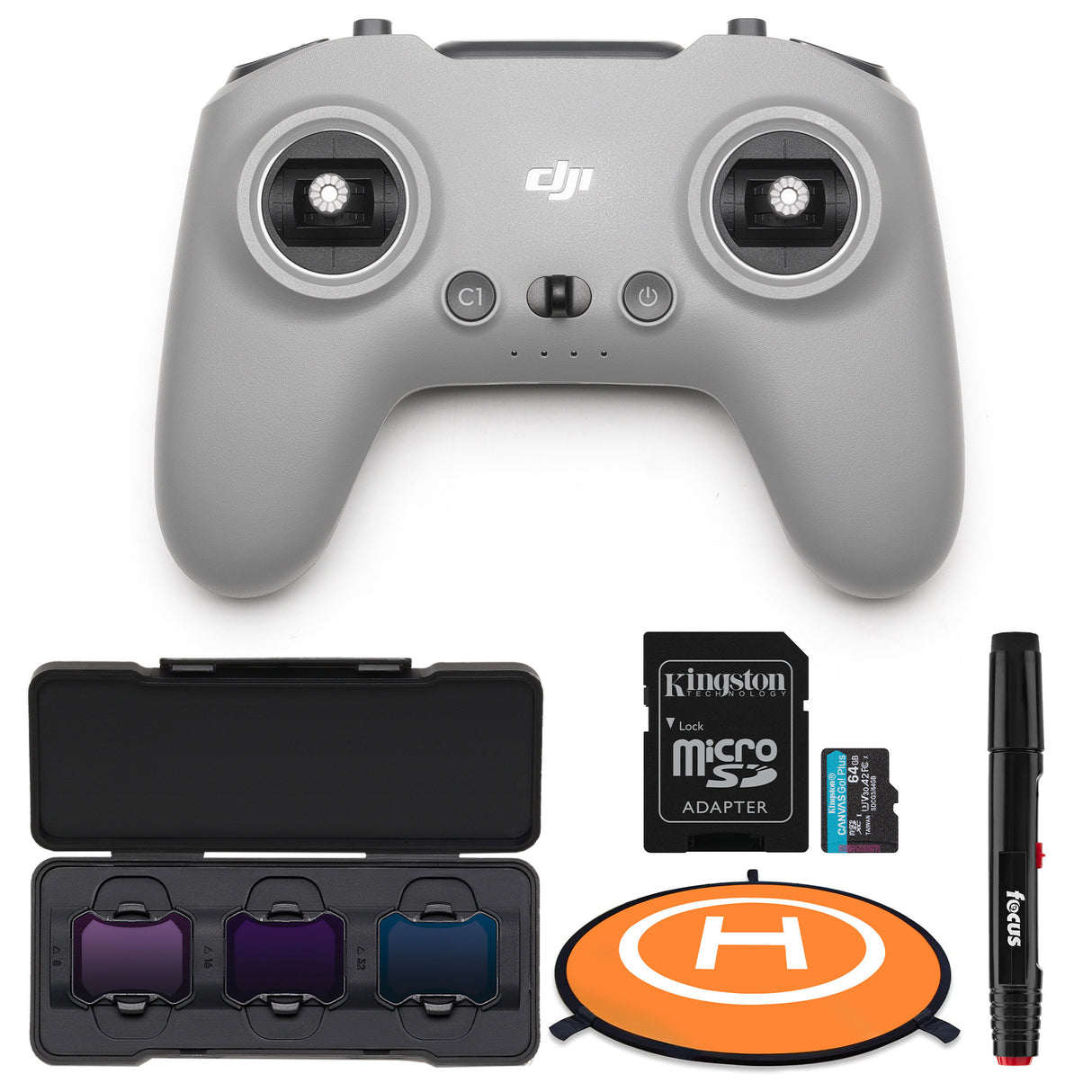 DJI FPV Remote Controller 3 with Avata 2 ND Filters Set (ND8/16/32) and Drone Accessory Bundle