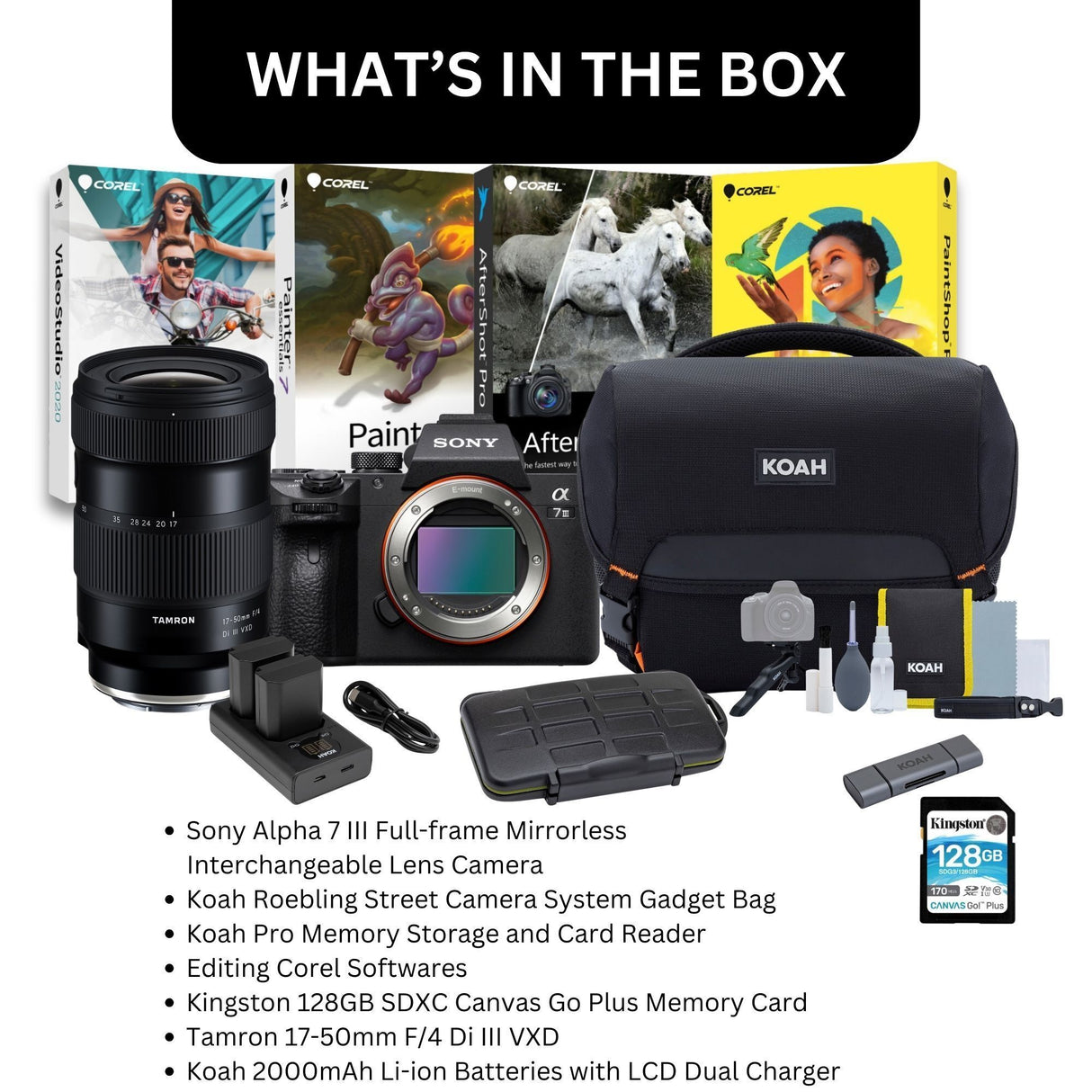 Sony Alpha a7 III 24.2MP Full Frame Mirrorless Digital Camera with 17-50mm F/4 Di III VXD Bundle