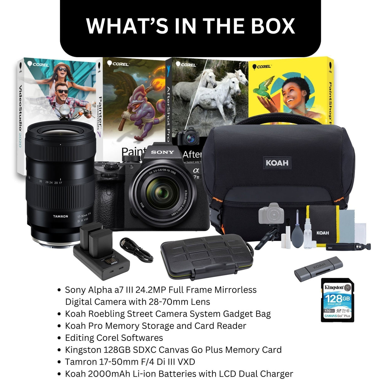 Sony Alpha 7 II Full-frame Mirrorless Interchangeable Lens Camera with 28-70mm Lens, 17-50mm Bundle