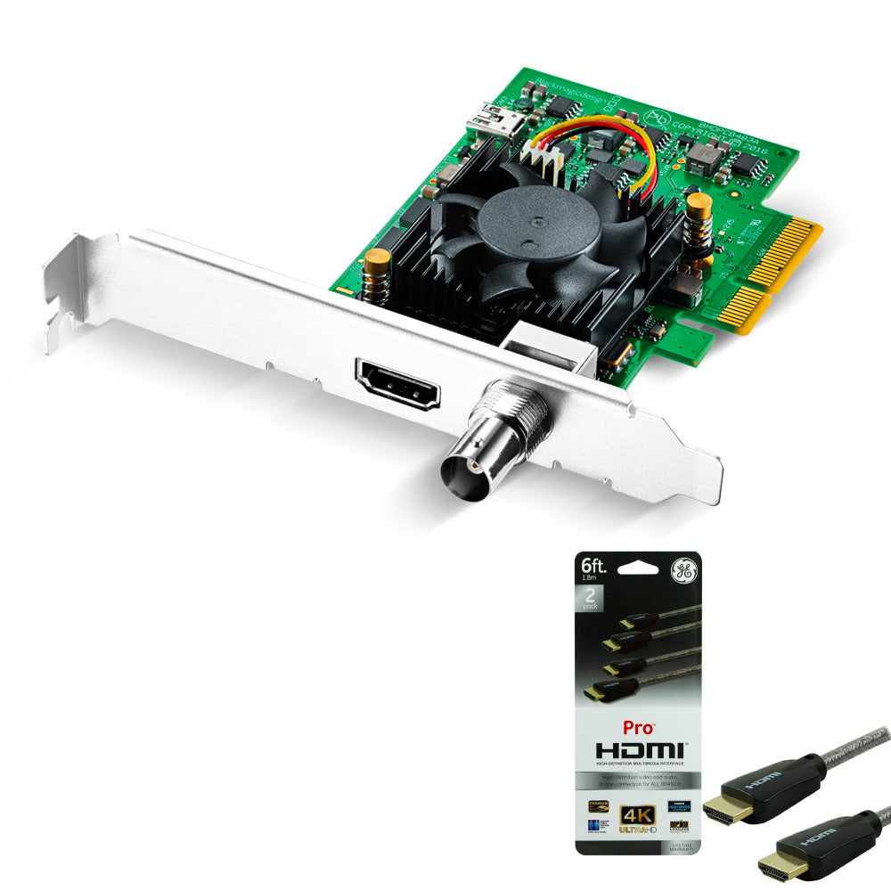 Blackmagic Design DeckLink Mini Recorder 4K Capture Card with 6 Ft. HDMI Cables