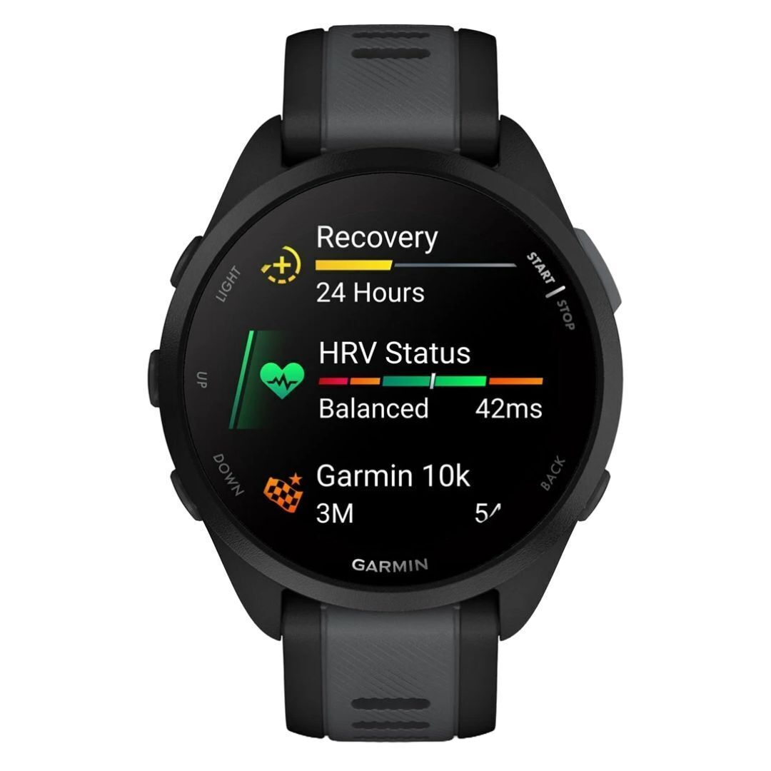 Garmin Forerunner 165 GPS Running Smartwatch (Black-Slate Gray)