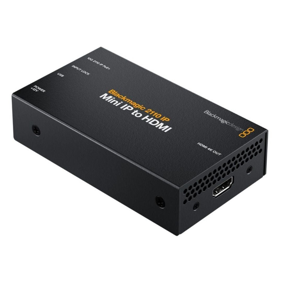 Blackmagic Design 2110 IP Mini IP to HDMI Converter with Compact Design for Monitors and TV (Black)