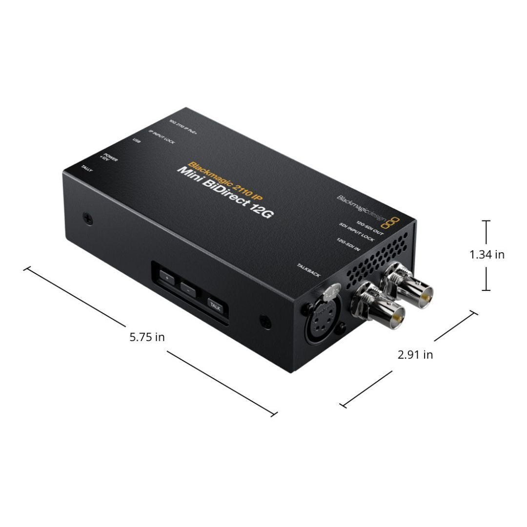Blackmagic Design 2110 IP Mini BiDirect 12G Converter for Broadcast (Black)