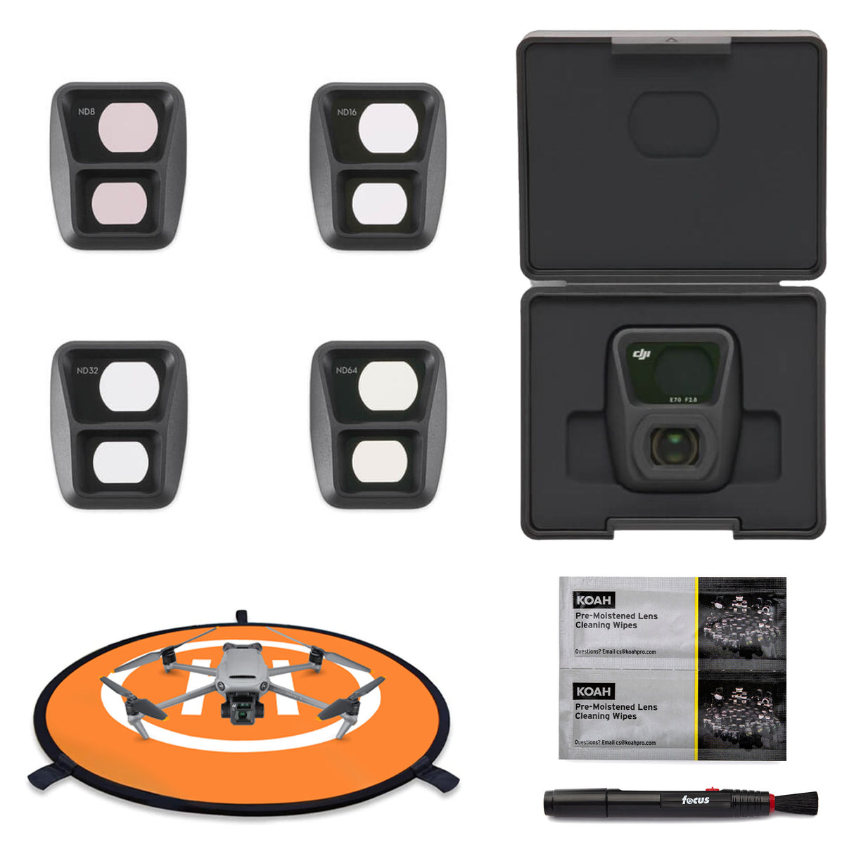 DJI Air 3 ND Filters Set with DJI Wide-Angle Lens for Air 3 and Drone Accessory Bundle