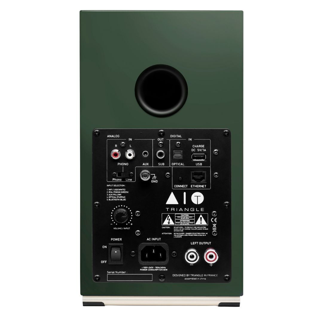 Triangle Audio AIO TWIN 2x50-Watt Wireless, Bluetooth and Wi-Fi Speaker Connectivity (English Green)