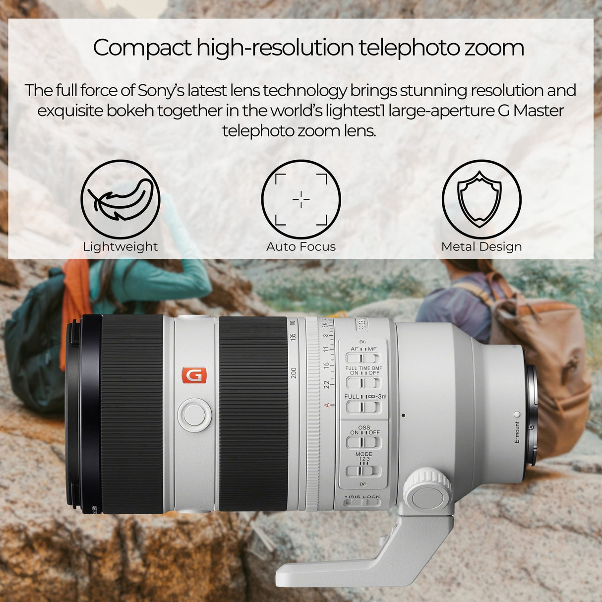 Sony FE 70-200mm F2.8 GM OSS II Telephoto Lens with 64GB Memory Card, Editing Software Bundle