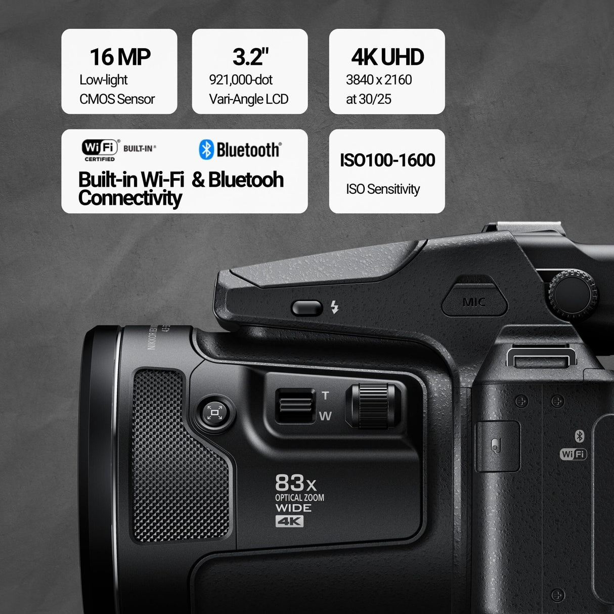 Nikon COOLPIX P950 Digital Camera (Black) Camera Case and Accessory, 64GB Memory Card Bundle