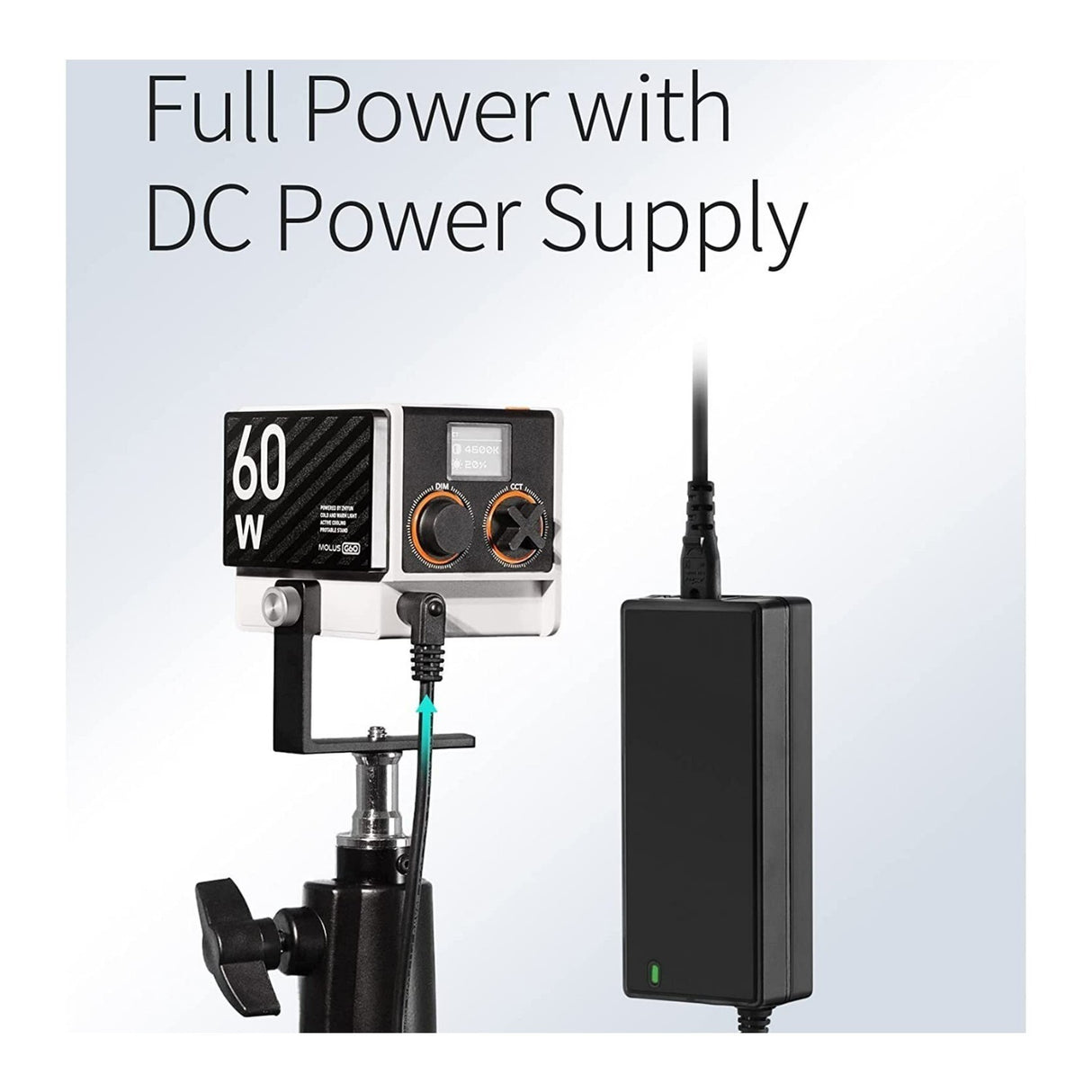 Zhiyun MOLUS G60 Bi-Color Pocket COB Monolight - 60W Power Output with 128GB Memory Card