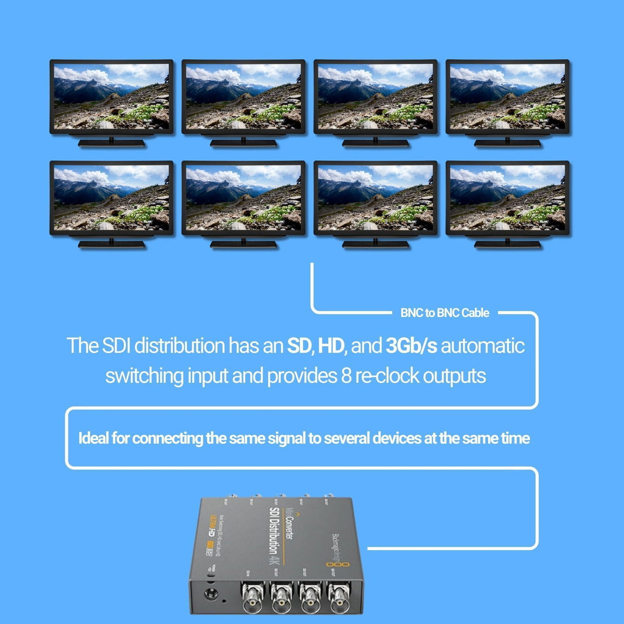 Blackmagic Design Mini Converter SDI Distribution with 25-Feet SDI Video Cable (BNC to BNC) Bundle