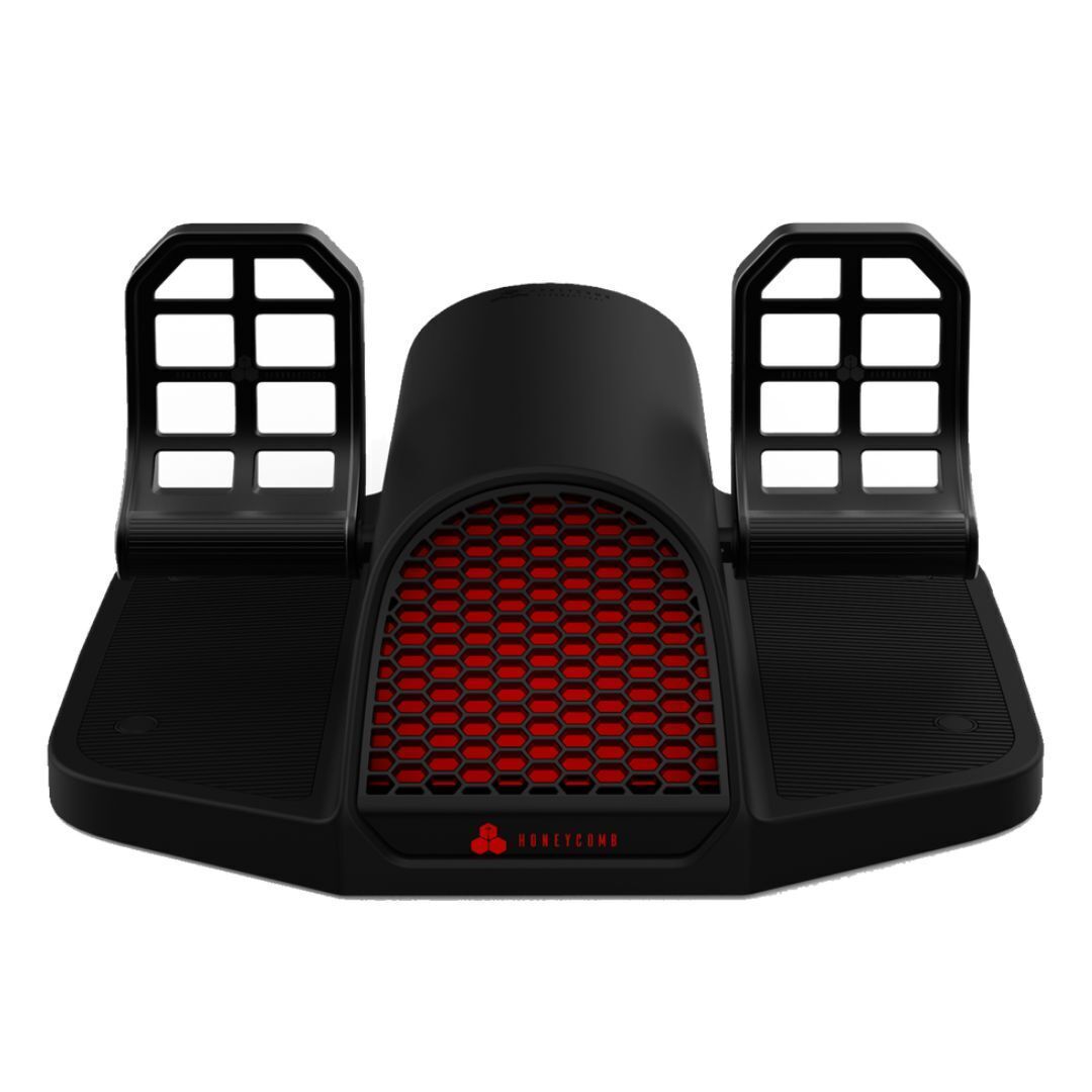 Honeycomb Aeronautical Charlie Rudder Pedals with Adjustable Tension Knob and Aluminum Construction