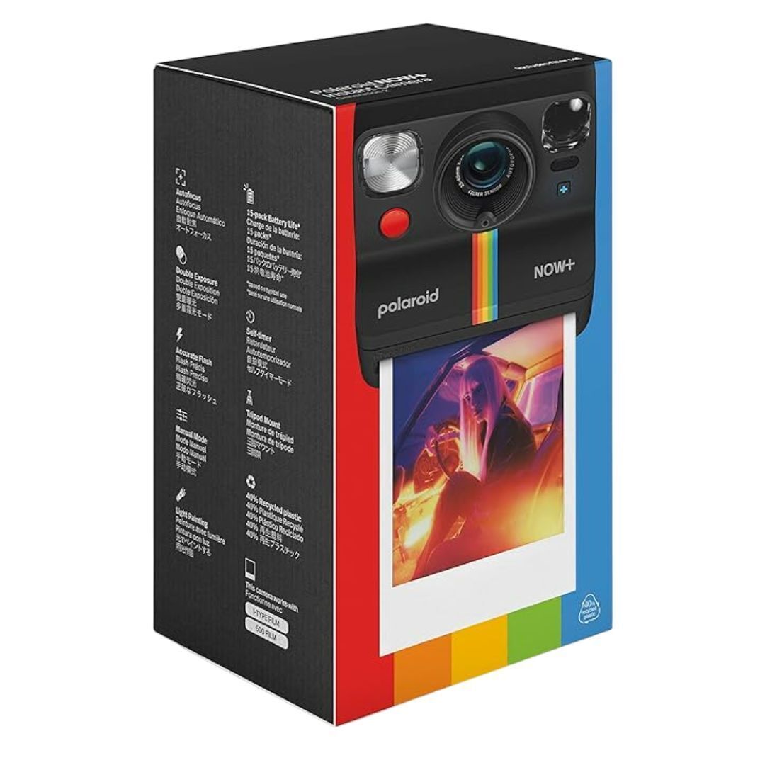 Polaroid Everything Box Now Plus Generation 2 Camera and Film Bundle with 16 Included Photos (Black)
