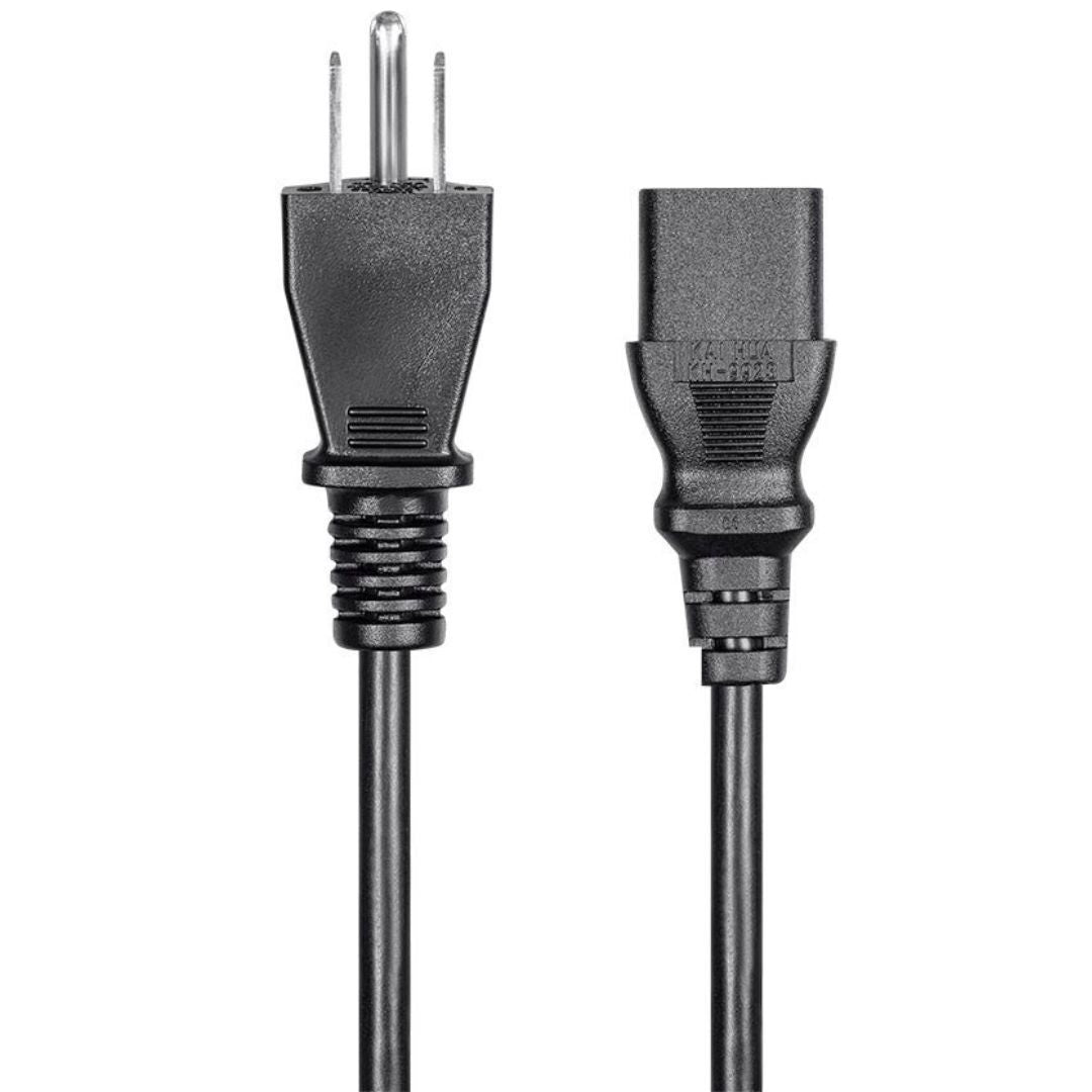 Monoprice 3-Prong 4-Feet 18AWG Power Cord with NEMA 5-15P to IEC 60320 C13 Connectors (Black)
