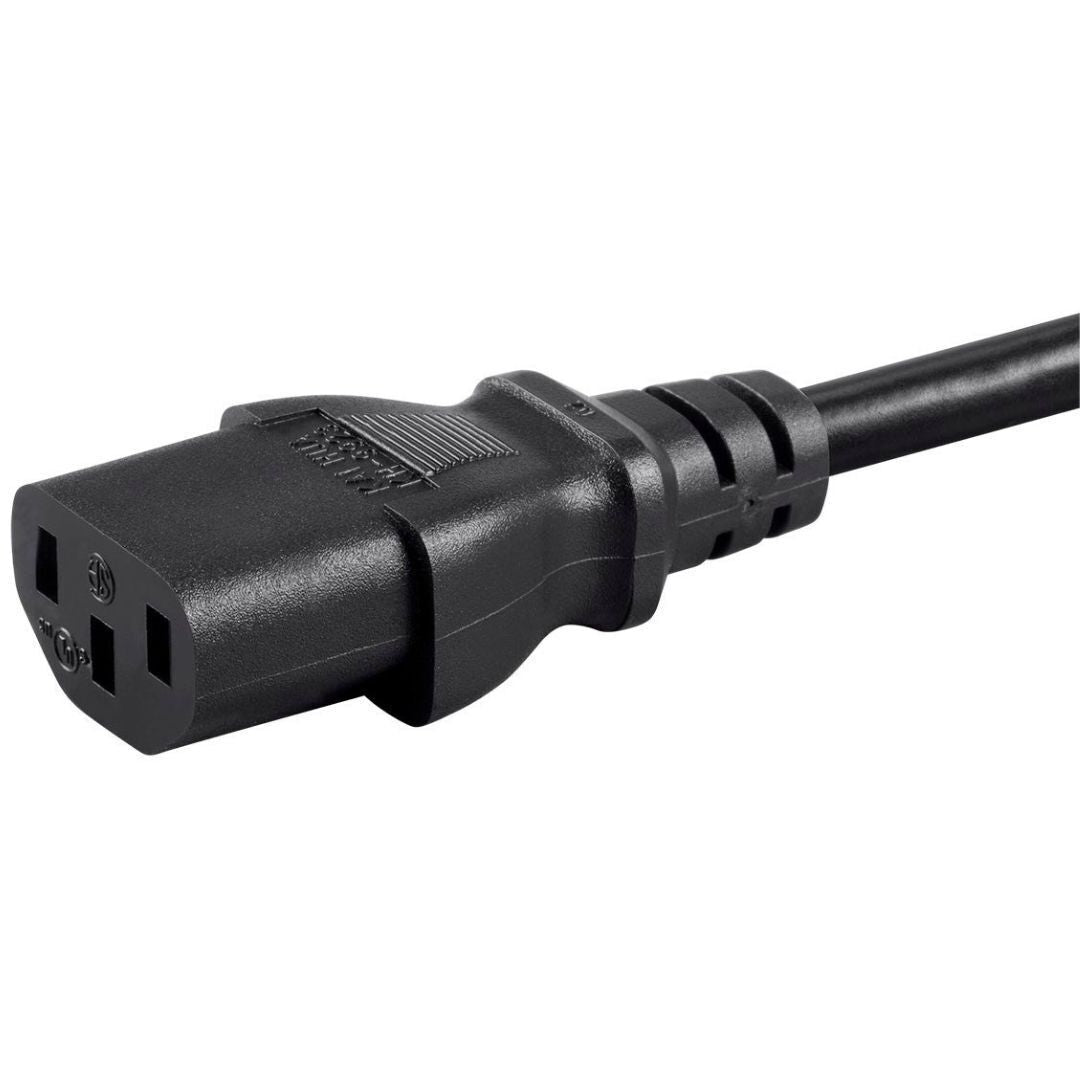 Monoprice 3-Prong 4-Feet 18AWG Power Cord with NEMA 5-15P to IEC 60320 C13 Connectors (Black)