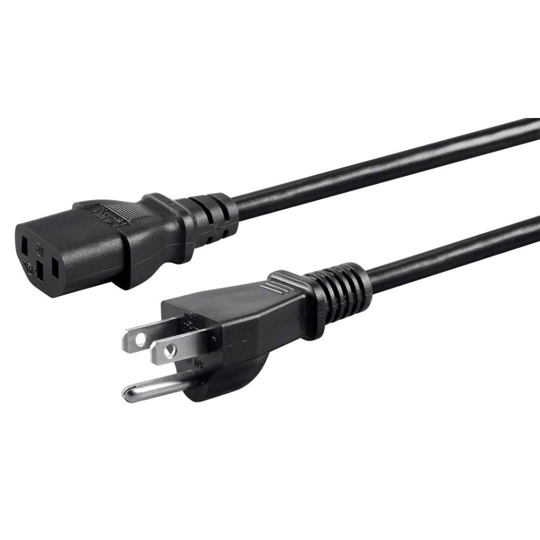 Monoprice 3-Prong 4-Feet 18AWG Power Cord with NEMA 5-15P to IEC 60320 C13 Connectors (Black)